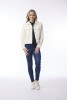 Cord Solid Biker Jacket Winter White