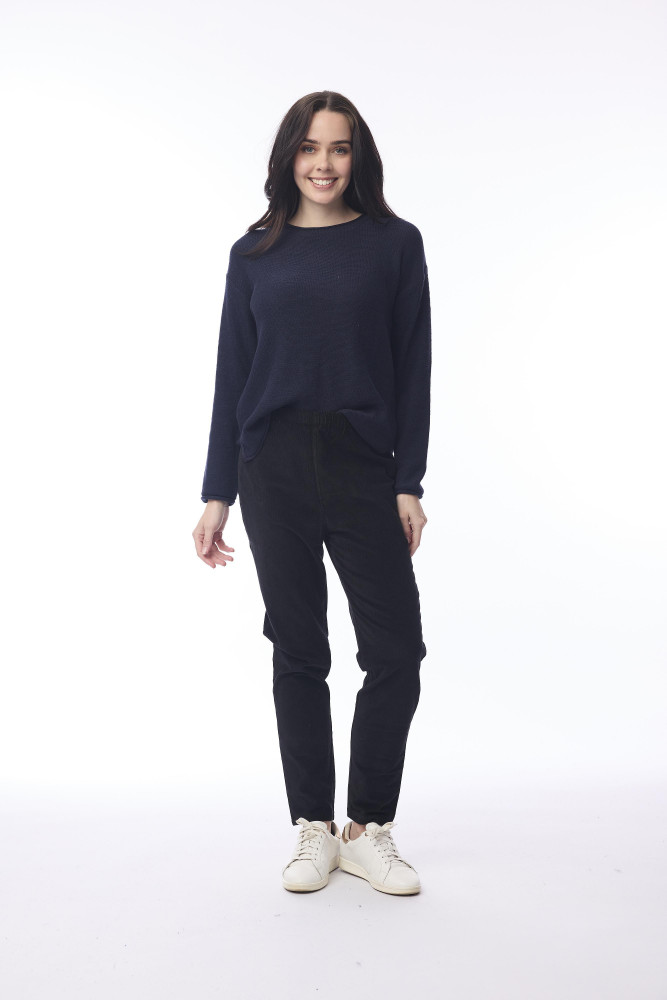 Cord Solid Jeggings Black