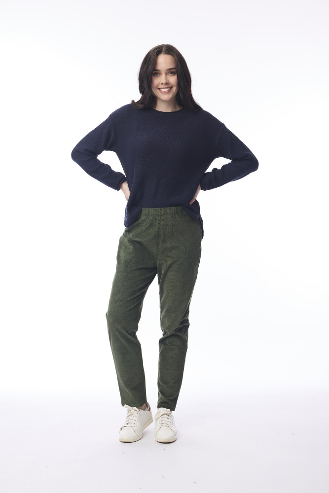 Cord Solid Jeggings Military