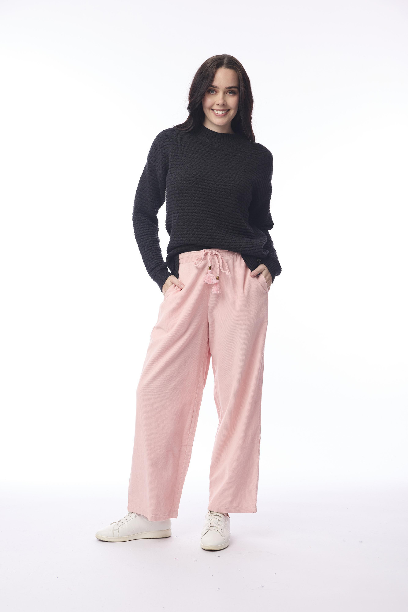 Cord Solid Pant Wide Leg Blush Pink