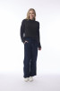 Cord Solid Pant Wide Leg Navy