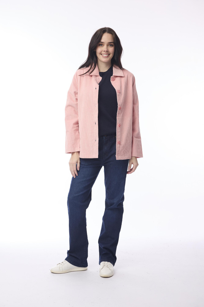 Cord Solid Shacket Blush Pink