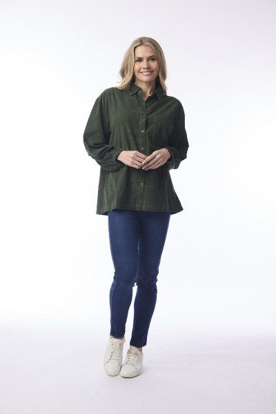 Cord Solid Shirt Military