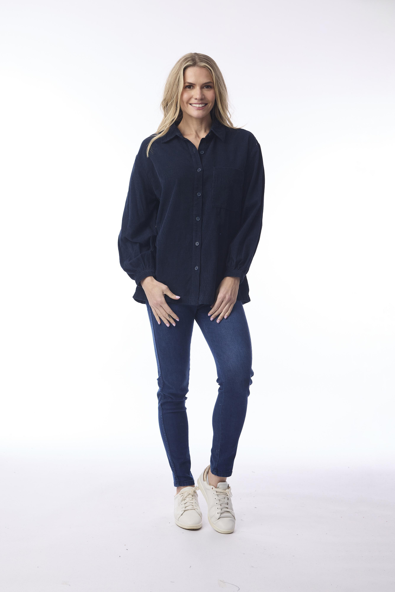 Cord Solid Shirt Navy