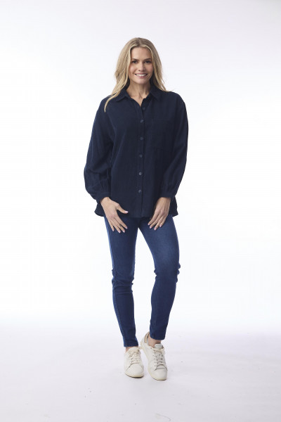 Cord Solid Shirt Navy