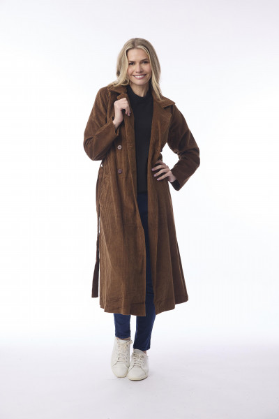 Cord Solid Trench Tan