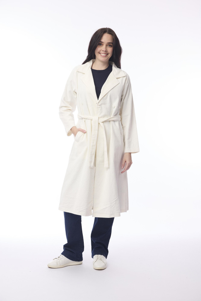 Cord Solid Trench Winter White