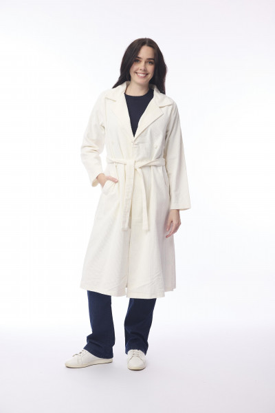 Cord Solid Trench Winter White