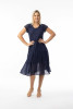 Cotton Gauze Essentials Dress Bias Pockets Navy