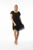 Cotton Gauze Essentials Dress Frill Hem Black