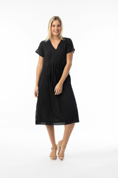 Cotton Gauze Essentials Dress Peak Black