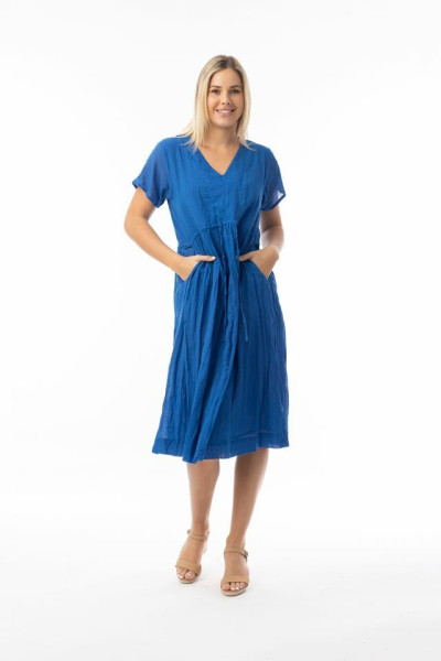 Cotton Gauze Essentials Dress Peak Blue