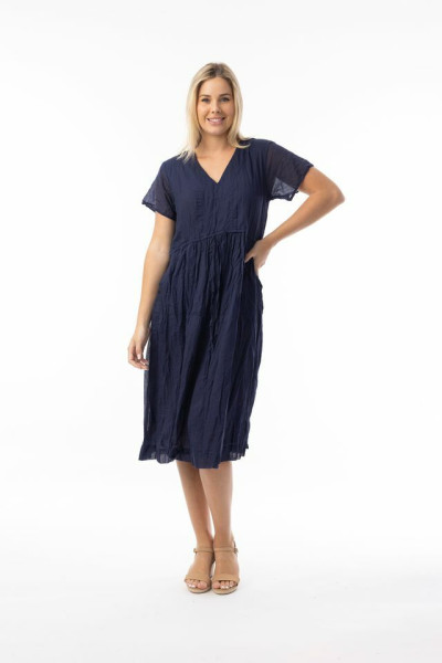 Cotton Gauze Essentials Dress Peak Navy