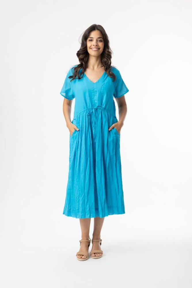 Cotton Gauze Essentials Dress Peak TURQ