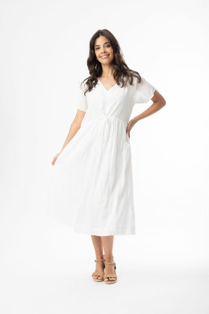 Cotton Gauze Essentials Dress Peak White