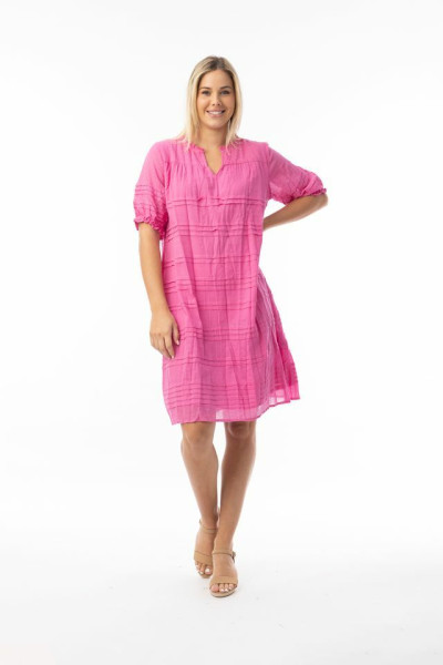 Cotton Gauze Essentials Dress Pleated PINK
