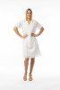 Cotton Gauze Essentials Dress Pleated White