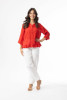 Cotton Gauze Essentials Top Buttonthrough Red