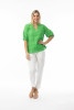 Cotton Gauze Essentials Top Pleated Green