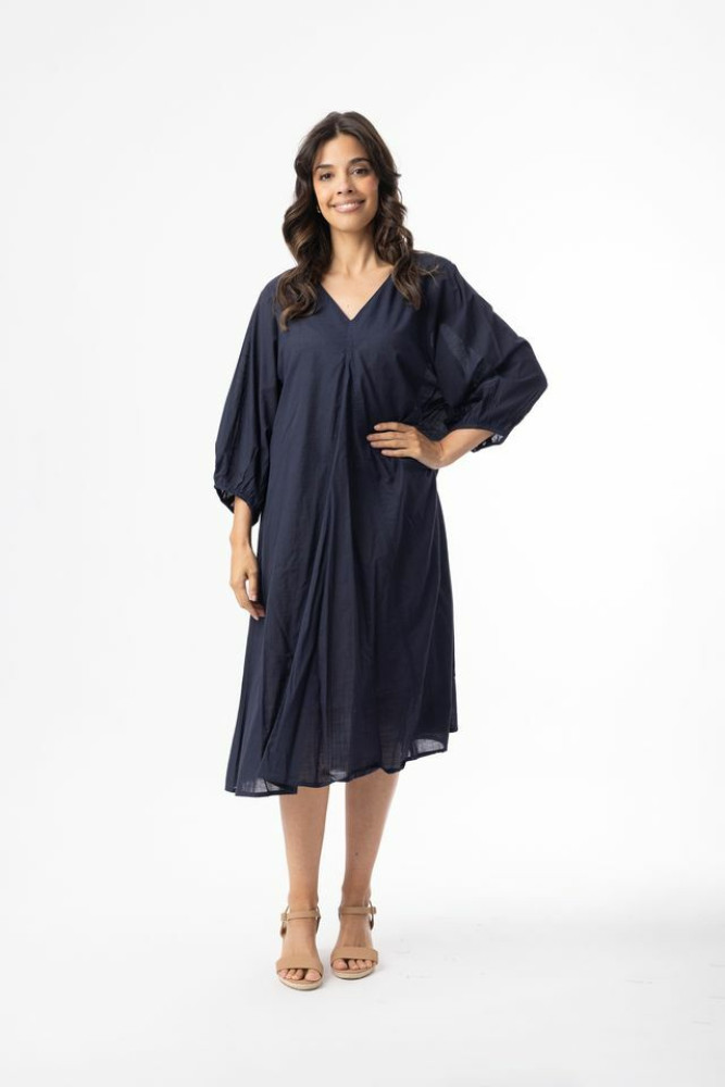 Cotton Slub Essentials Dress V Gusset Navy