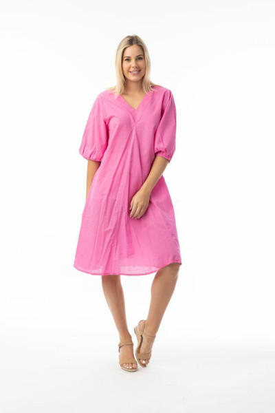 Cotton Slub Essentials Dress V Gusset PINK