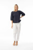 Cotton Slub Essentials Top Puff Sleeve Navy