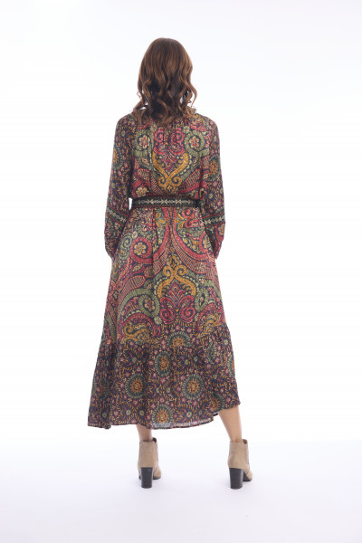 Crete Dress Maxi Tie Waist Print