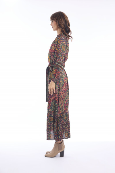 Crete Dress Maxi Tie Waist Print