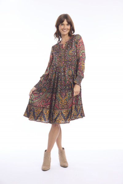 Crete Dress Placket Print