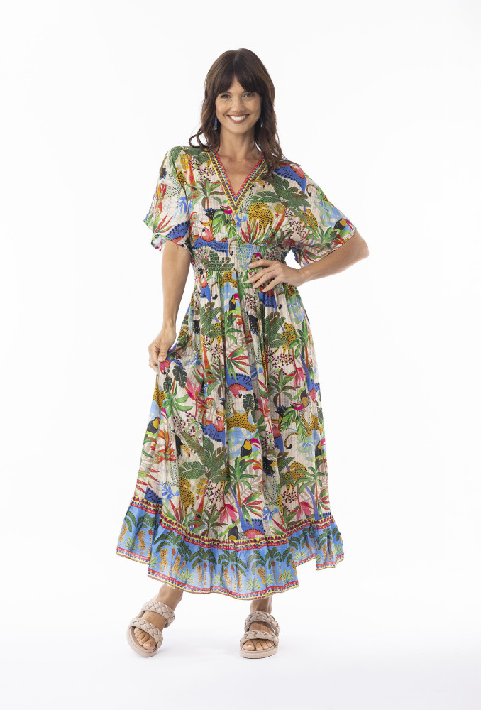 Dani Dress Shirred Waist Print