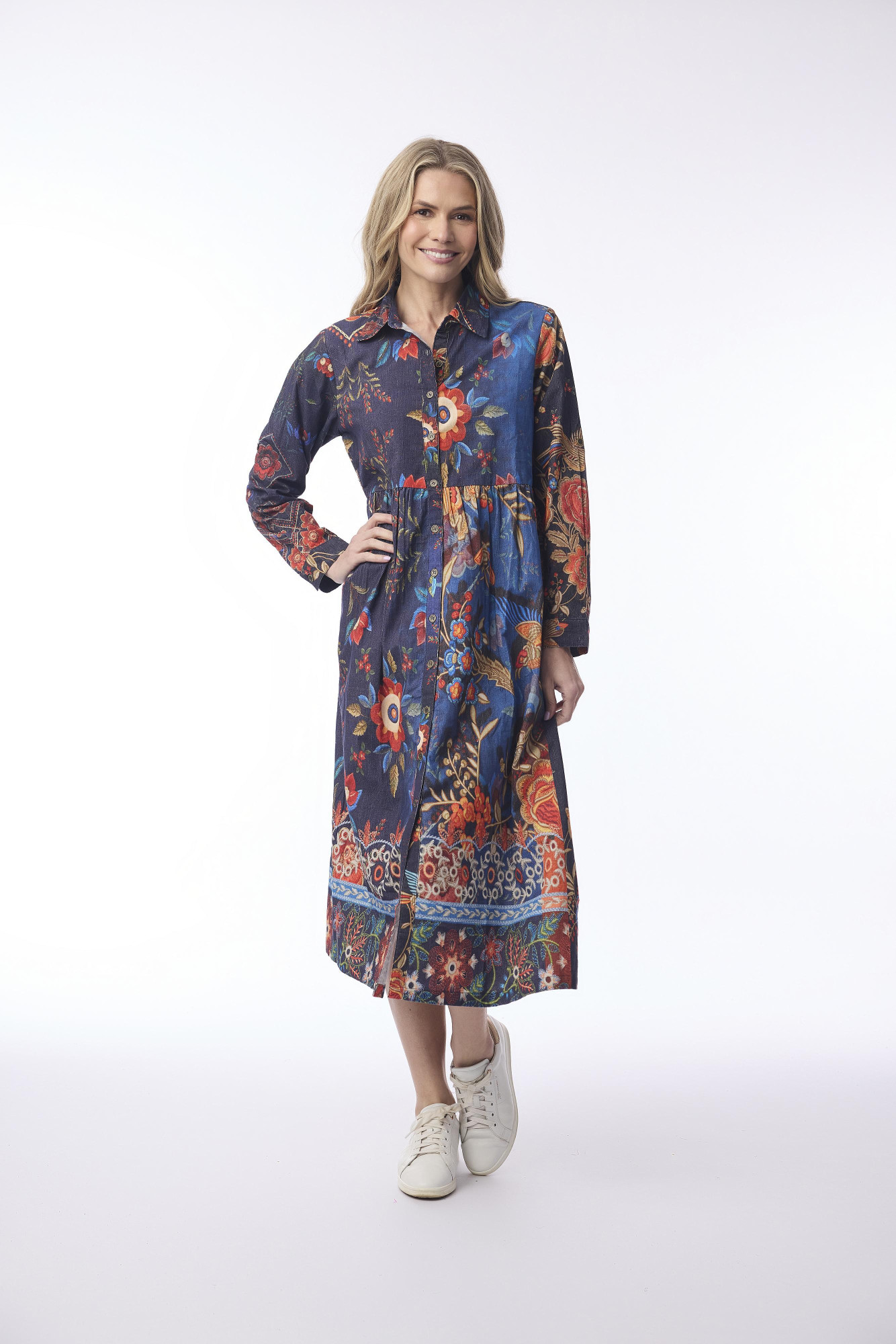 Digital Dress Button thru Embroidery