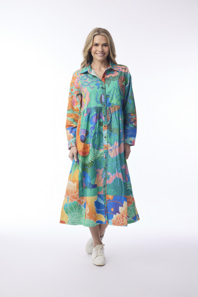 Digital Dress Button thru Oriental