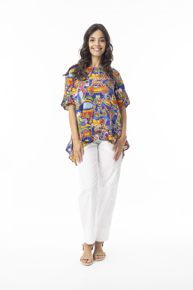 Dilli Top  Frill Print