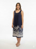 Dress Sleeveless Mono Border Navy