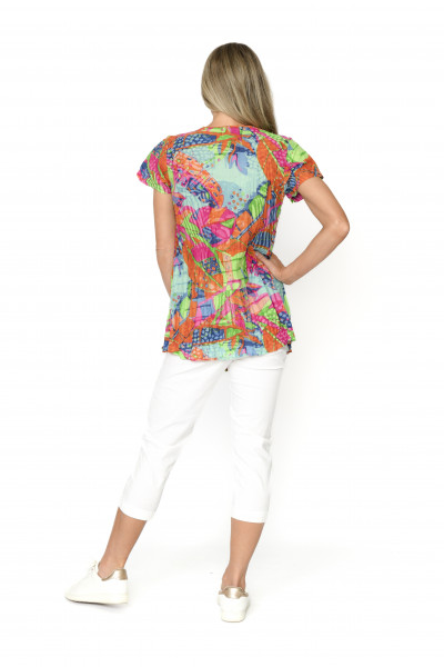 Kayla Cotton Blouse Short Sleeve Banana 1