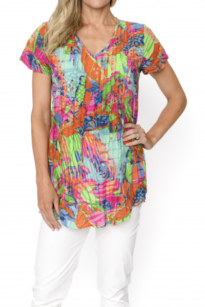Kayla Cotton Blouse Short Sleeve Banana 1