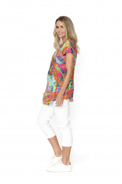 Kayla Cotton Blouse Short Sleeve Banana 1
