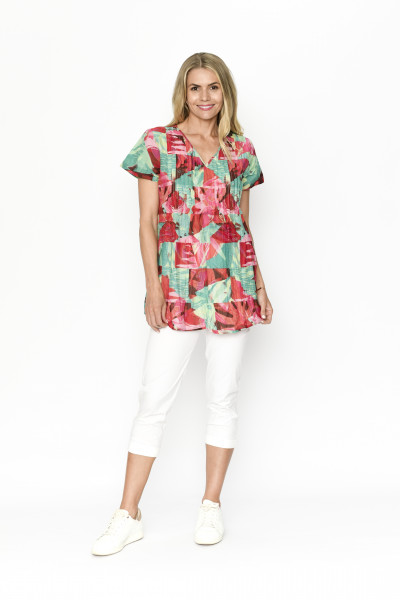 Kayla Cotton Blouse Short Sleeve BlockLvs 4