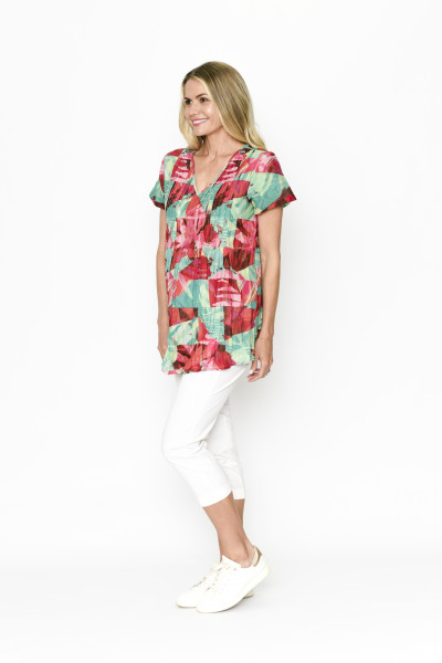 Kayla Cotton Blouse Short Sleeve BlockLvs 4