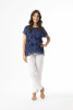 Embellished Tops Top Embellished Floral Navy