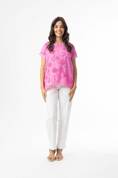 Embellished Tops Top Embellished Floral PINK