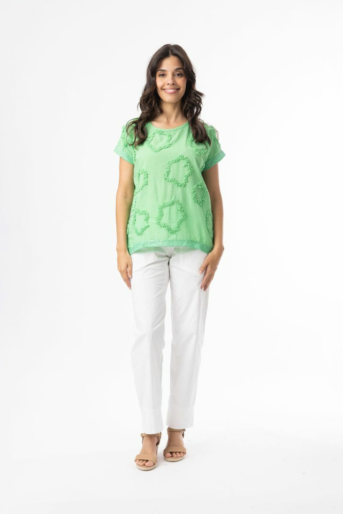 Embellished Tops Top Embellished Starfish Green