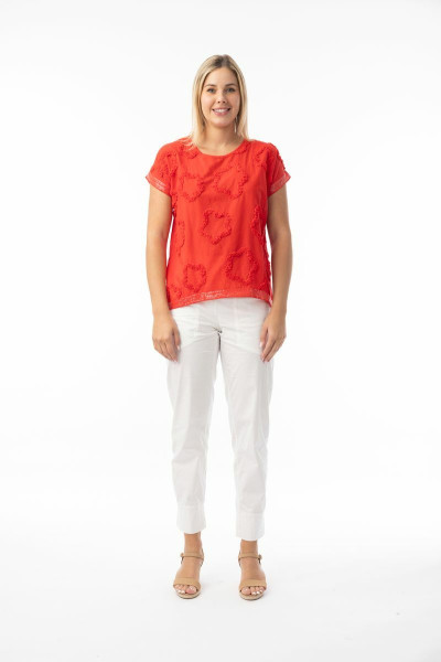 Embellished Tops Top Embellished Starfish Red