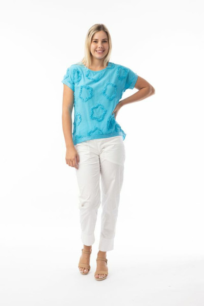 Embellished Tops Top Embellished Starfish TURQ