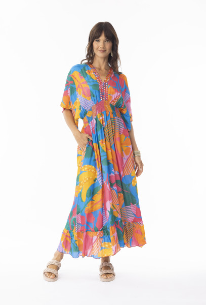 Emelia Dress Shirred Waist Print