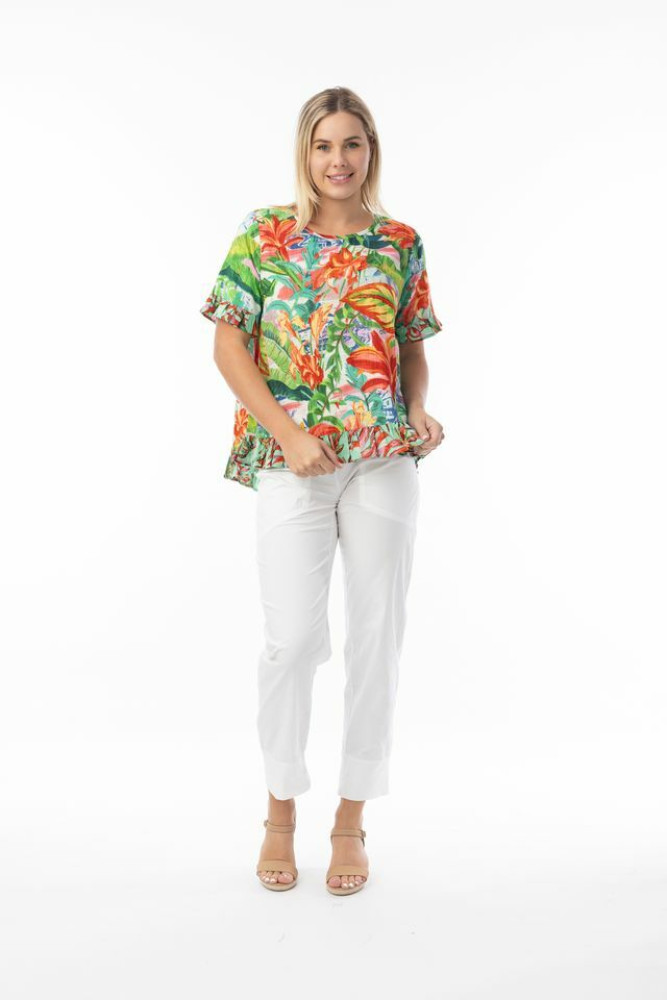 Equador Top Frill Print