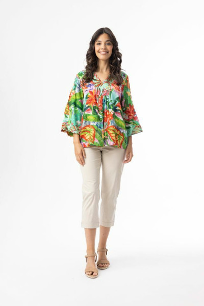 Equador Top V flaired Sleeve Print