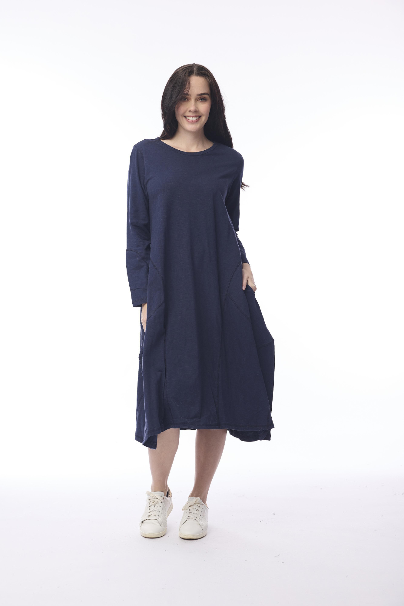 Essential Knit Bubble Dress Navy
