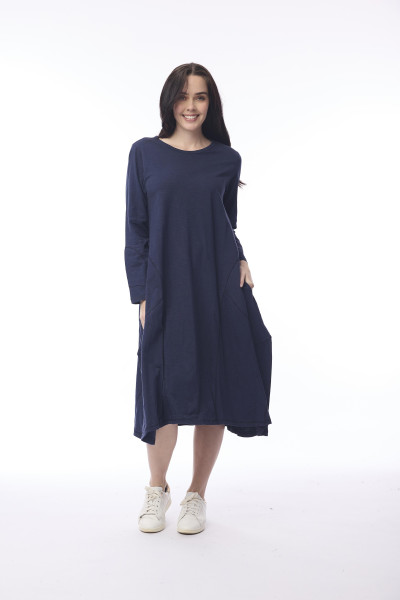 Essential Knit Bubble Dress Navy