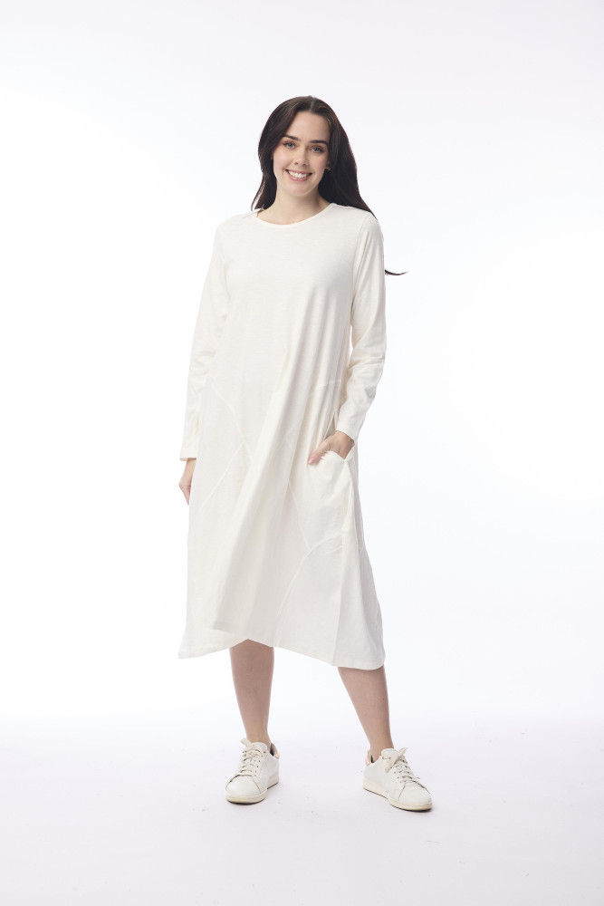 Essential Knit Bubble Dress Winter White